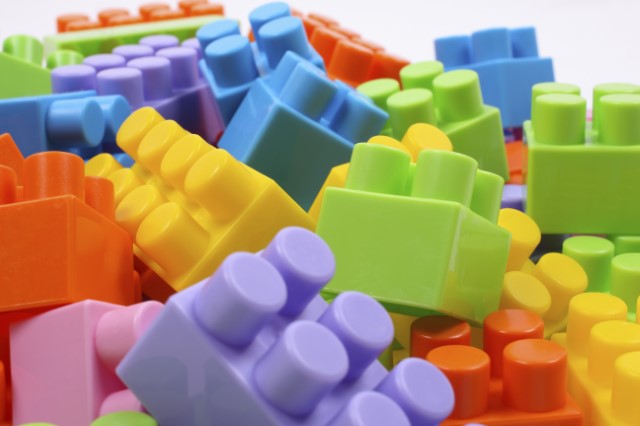 Pile of colorful LEGO bricks