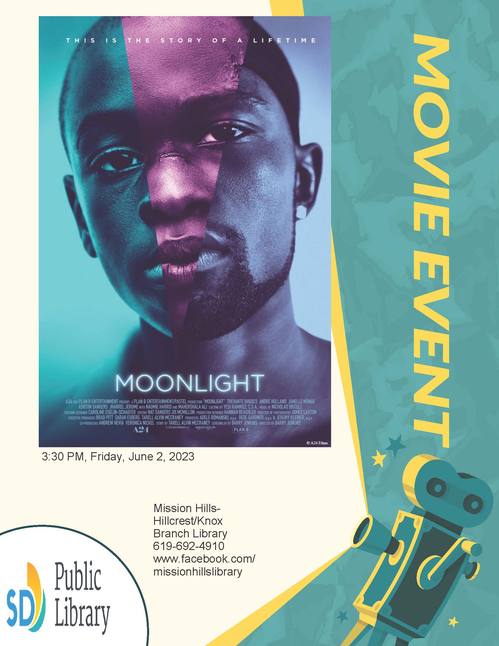 Moonlight movie poster with injured African American man