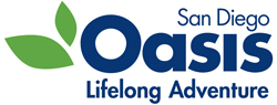San Diego Oasis logo with words "San Diego Oasis Lifelong Adventure"