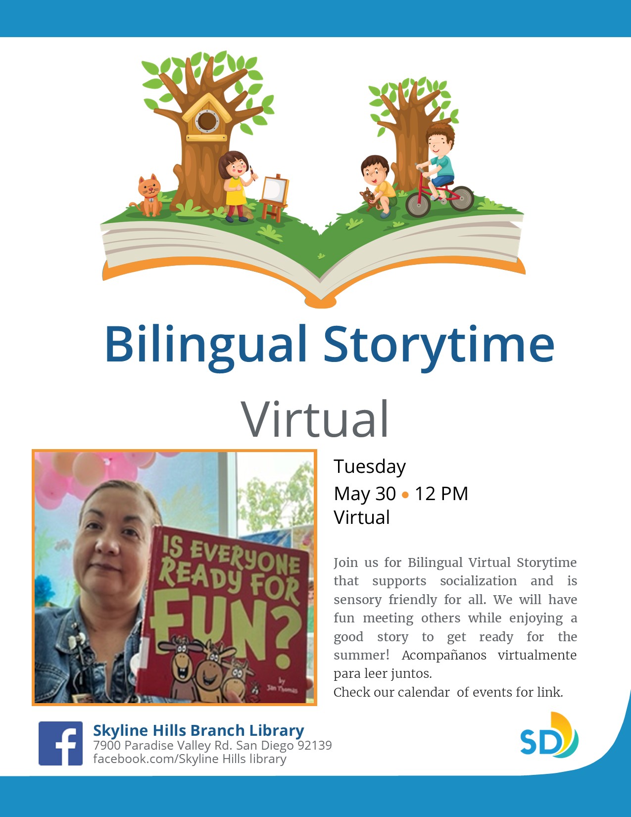 Virtual Bilingual Storytime at Skyline Hills with Mrs. Claudia
