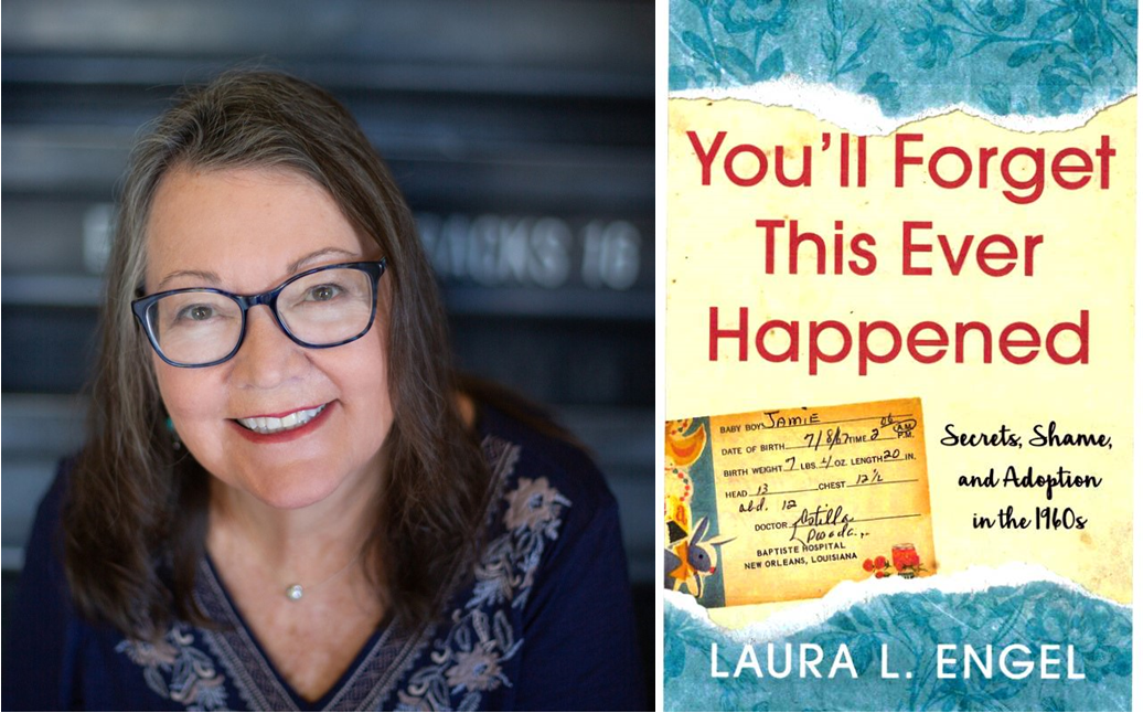 Picture of Laura Engel and her book cover. 