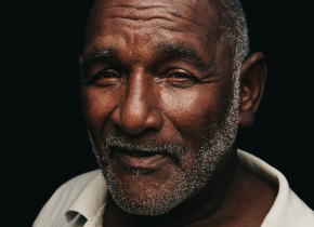 Photographic portrait of Major, an unhoused person. Photograph by Jordan Verdin