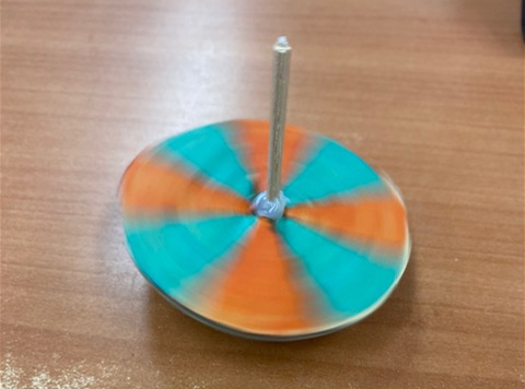 Spinning top in motion