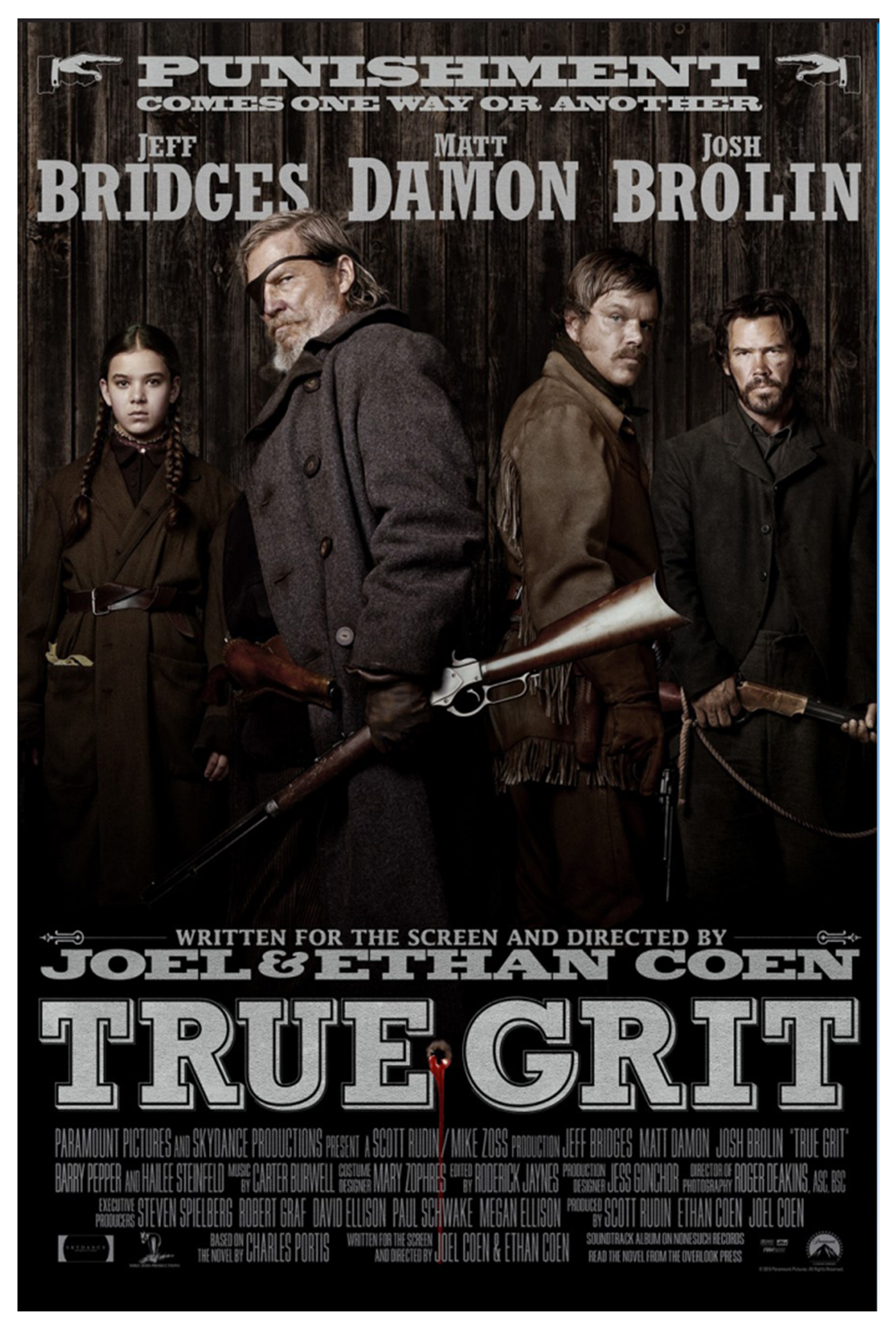 Sepia-tone film poster featuring four actors standing in a row.