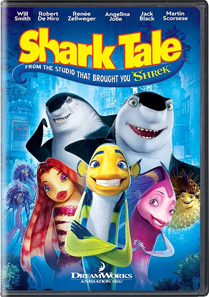 Shark Tale movie poster with cast of cartoon characters