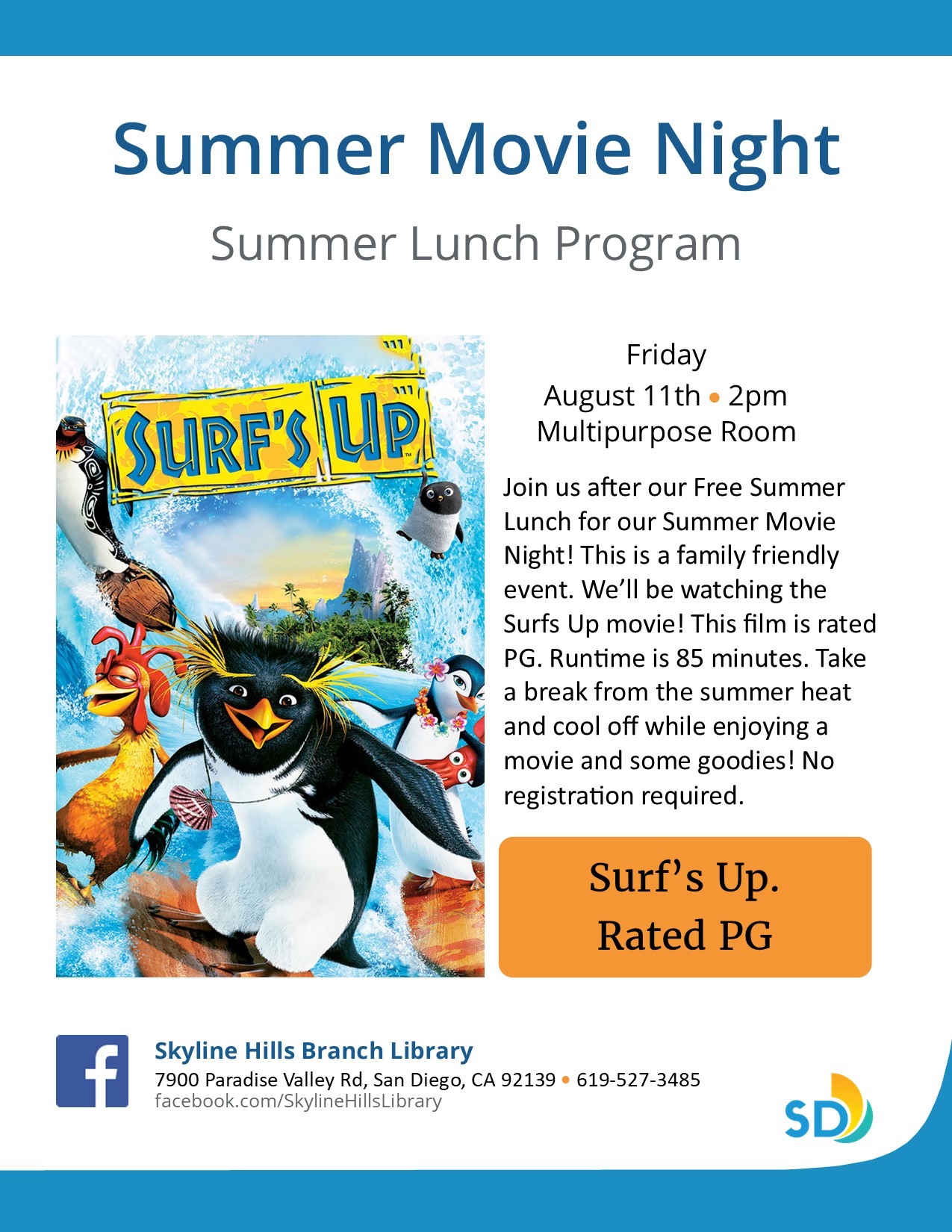 Summer Lunch Movie Surf's Up
