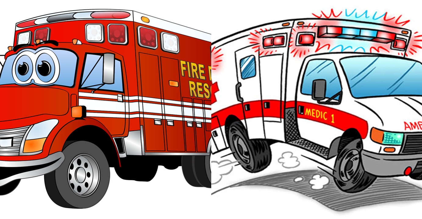 Fire truck and ambulance