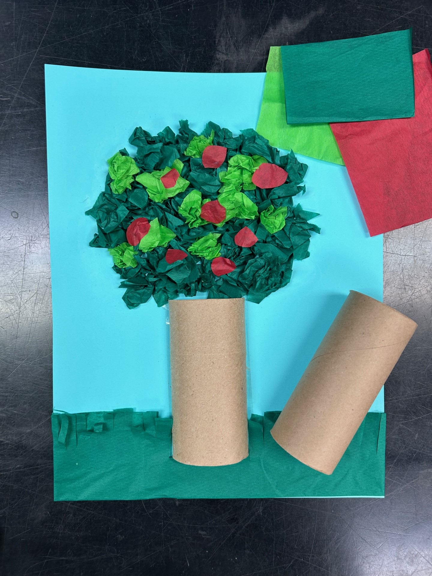 Tissue paper apple tree, Arts and crafts