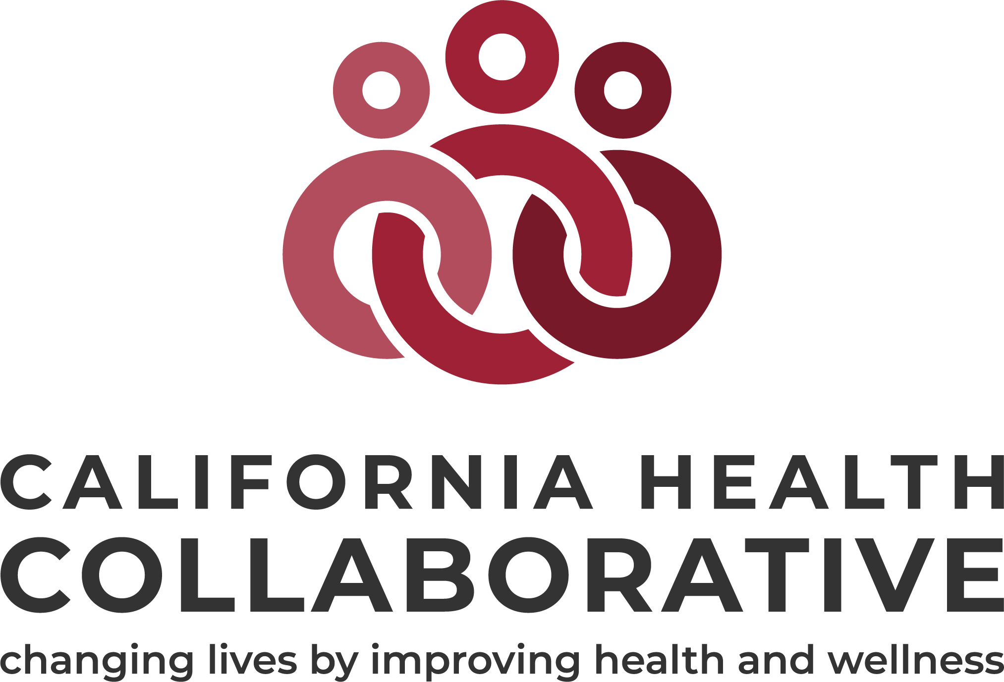 Three interlocking rings formed in the appearance of people and text reading "California Health Collaborative"