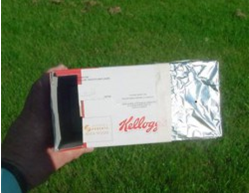 An example of a pinhole eclipse viewer made out of a cereal box