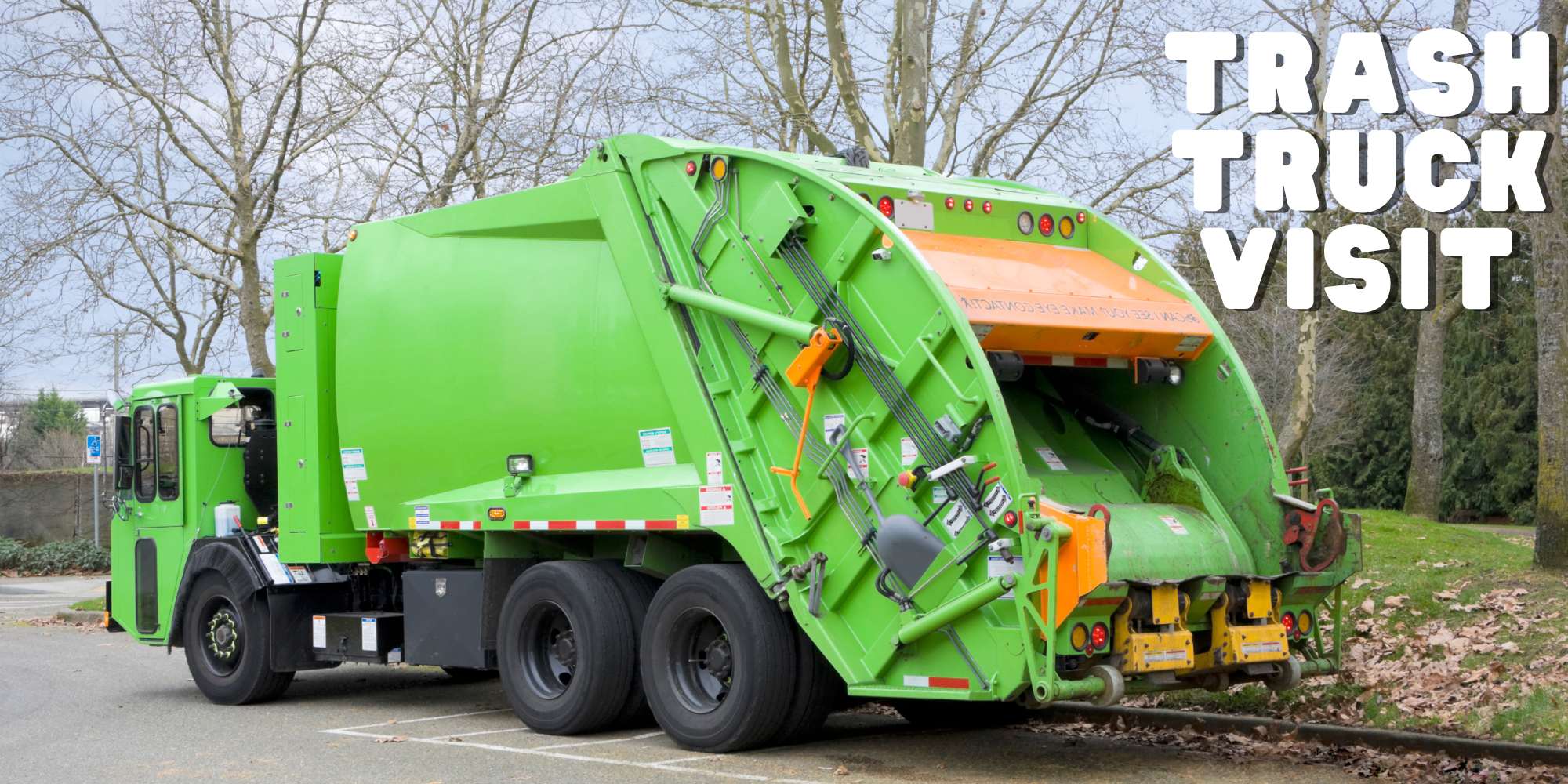 Big green trash truck