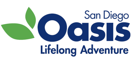 Logo with words San Diego Oasis Lifelong Adventure