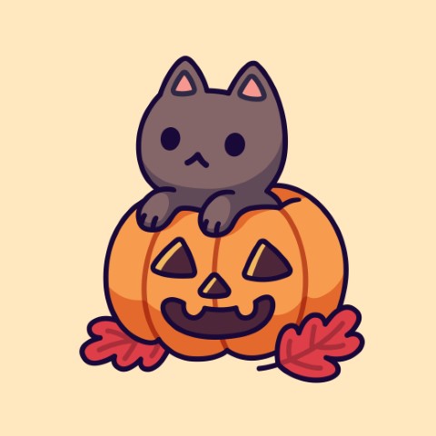 Halloween Pumpkin and Cat