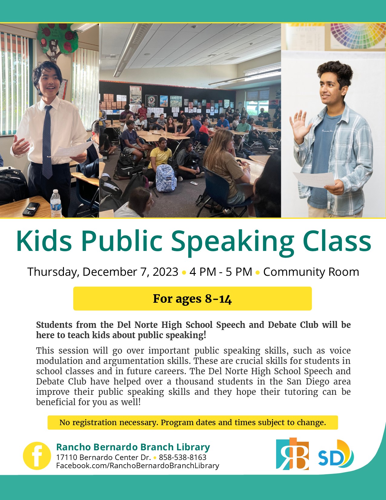 Kids Public Speaking Class | San Diego Public Library