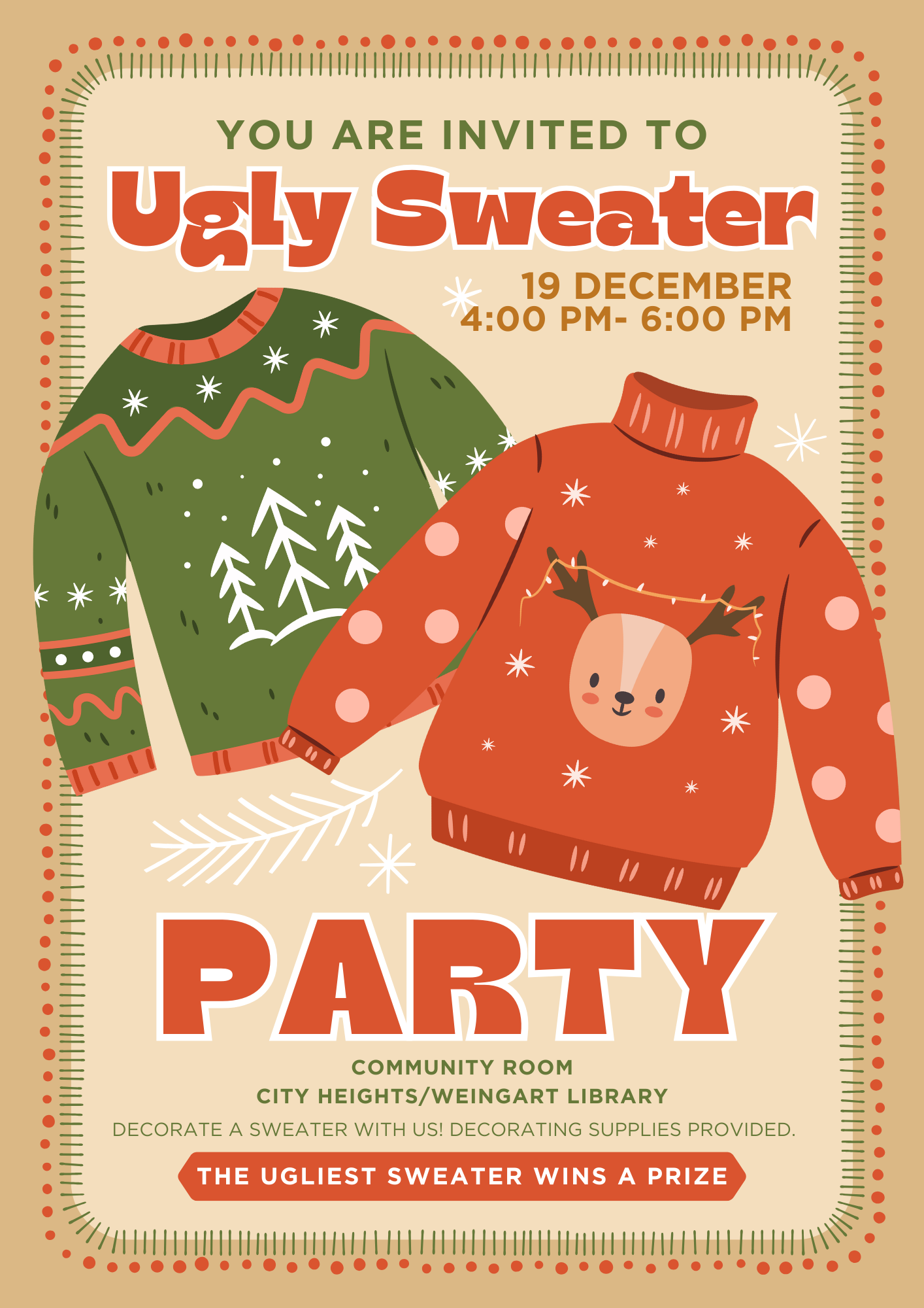 DENVER'S TRAP & PAINT (UGLY SWEATER EDITION)$200 BEST SWEATER GIVEAWAY  Tickets, Sat, Dec 16, 2023 at 8:00 PM