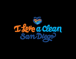 I Love a Clean San Diego logo with a black background