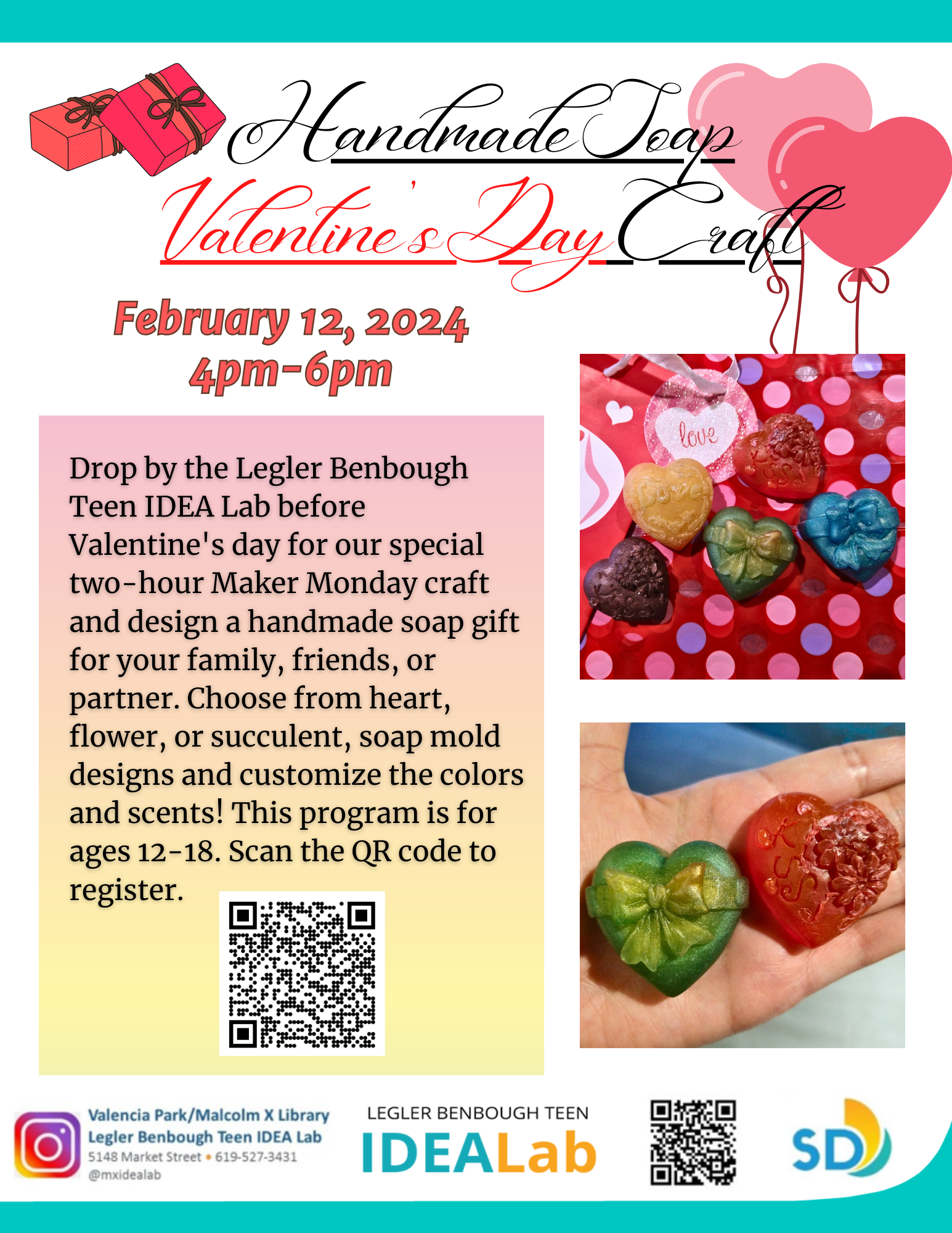 Maker Monday February 12th 2024 Valentine's Day Craft Handmade Soaps