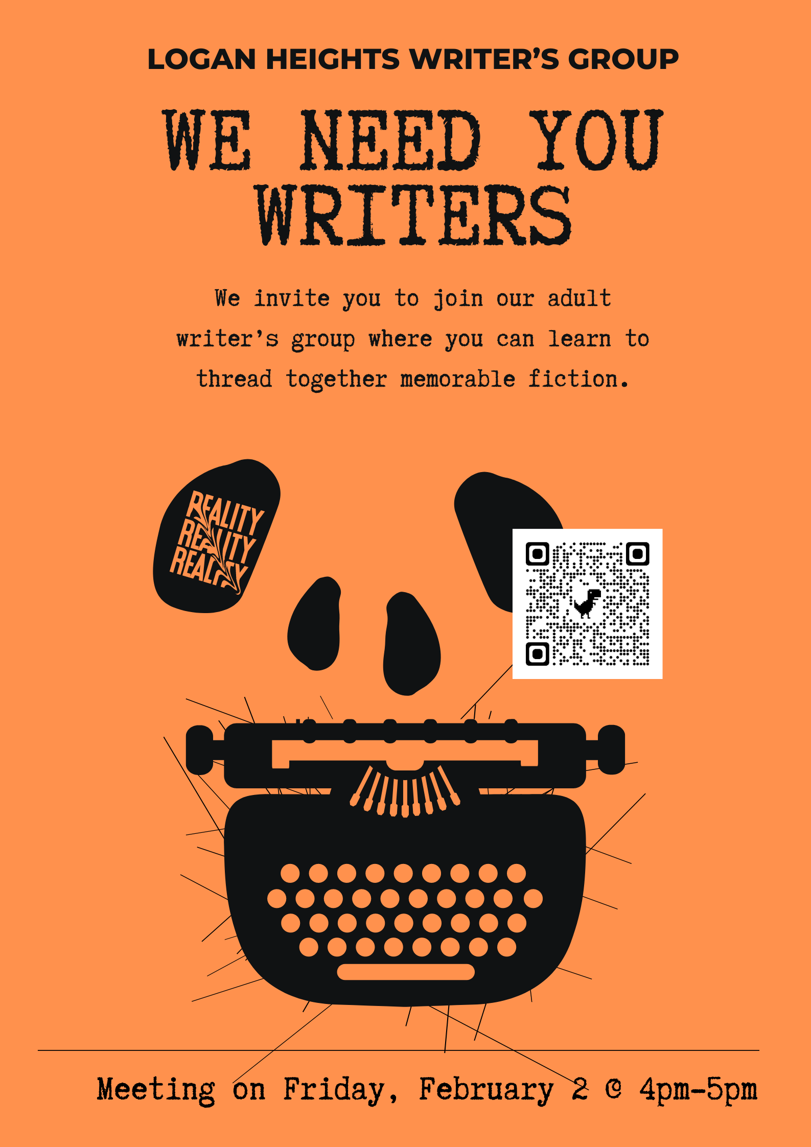 Black typewriter & orange background