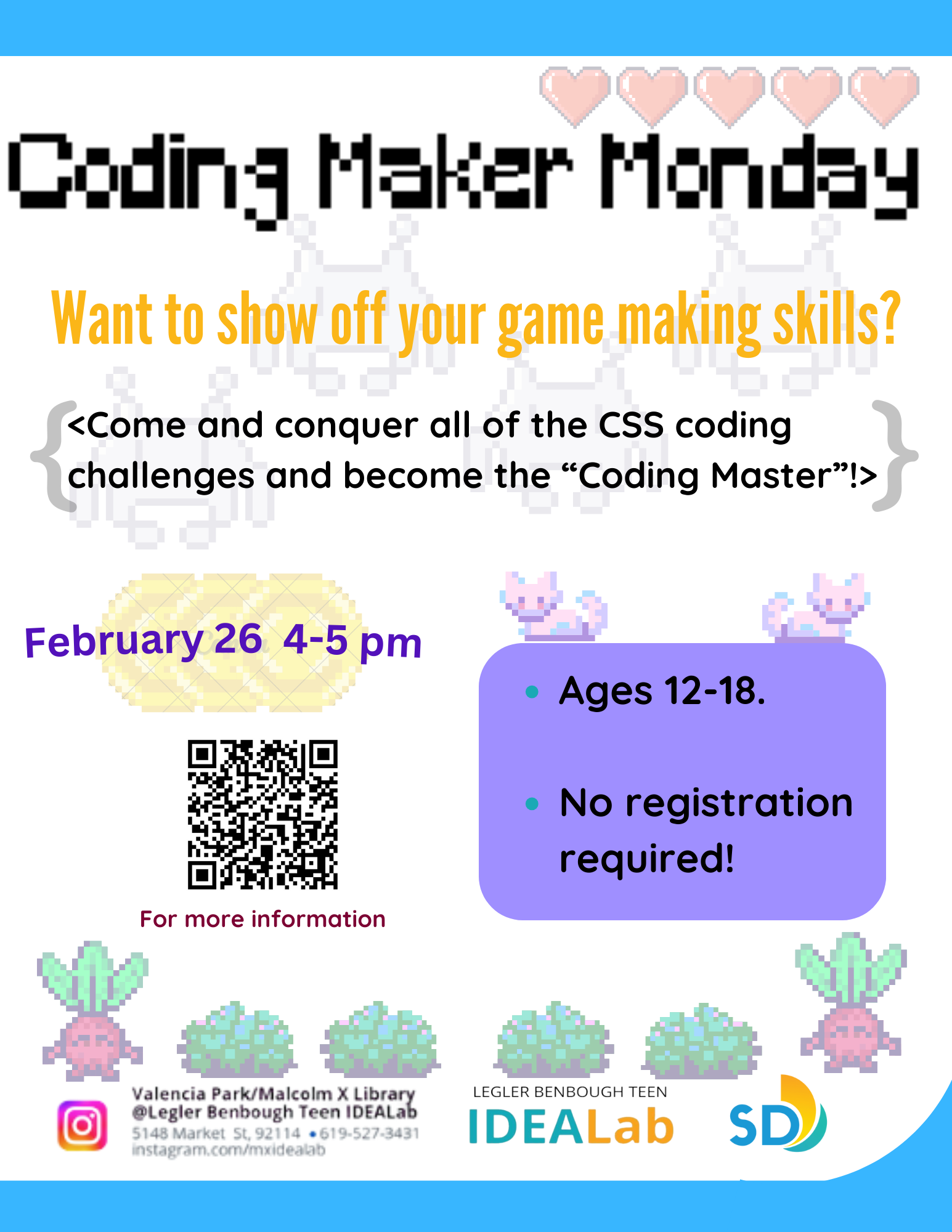 Want to show off your game making skills? Come and conquer all of the CSS coding challenges and become the “Coding Master”!