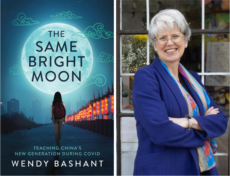 Picture of Wendy Bashant and her book The Same Bright Moon