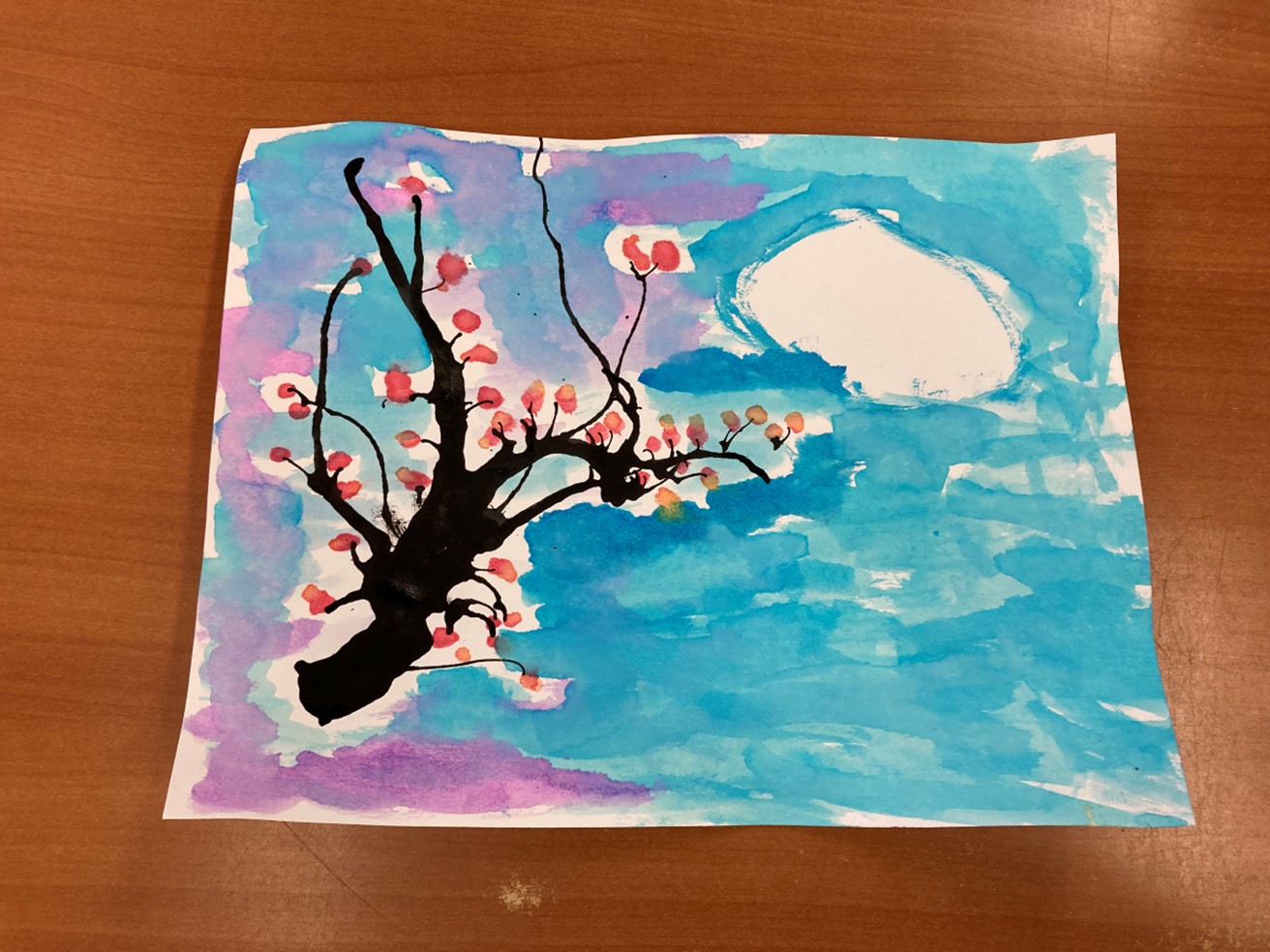 Watercolor Cherry Blossom Tree Craft