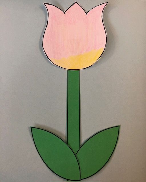 Example of the spring flower take home craft.
