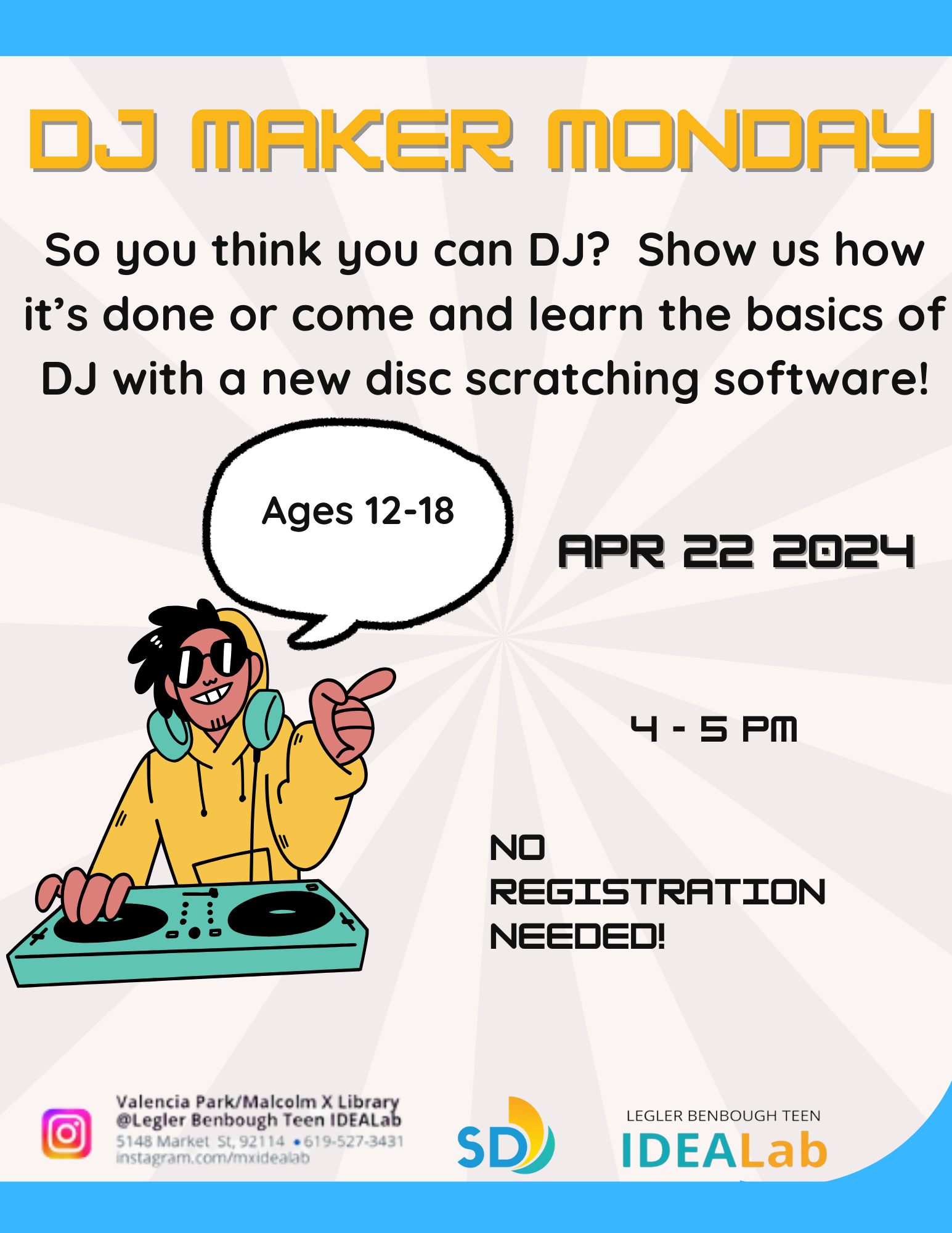 So you think you can DJ?  Show us how it’s done or come and learn the basics of DJ with a new disc scratching software!