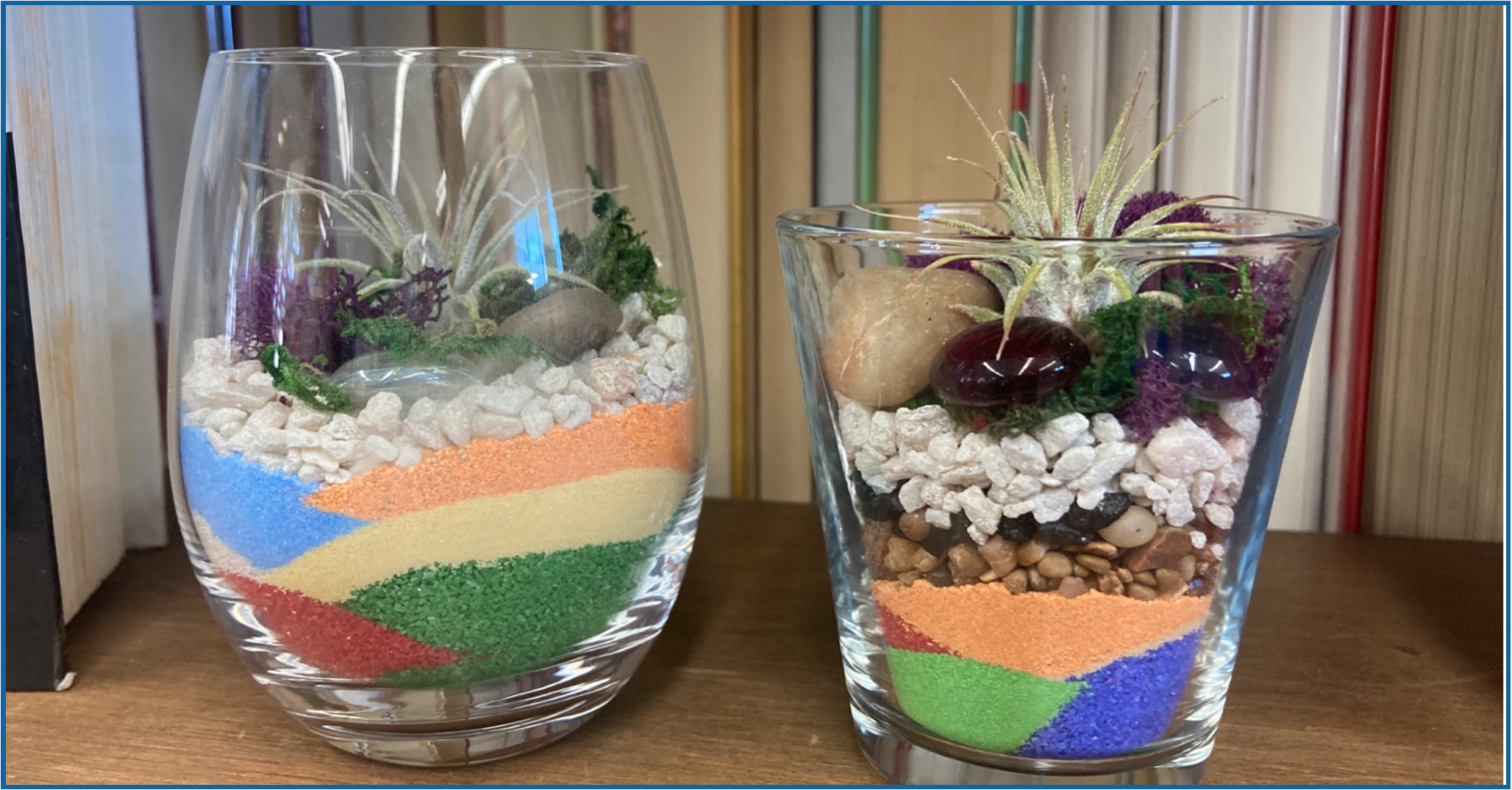 Sand art in glass jars