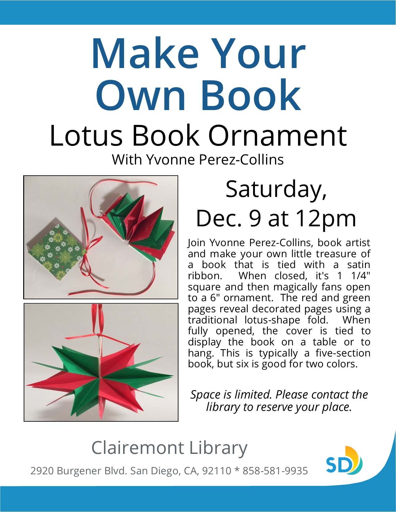 Make Your Own Book The Lotus Book! San Diego Public Library