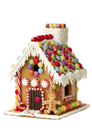 Gingerbread house decorated in candies