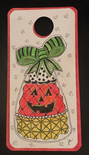 Candy Corn Zentangle drawing