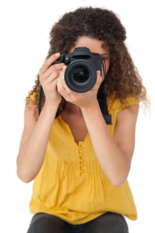Girl using a camera