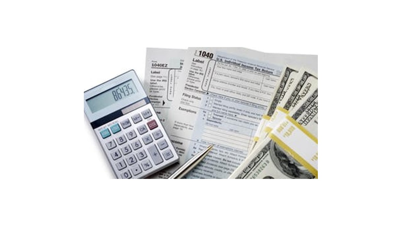 calculator and tax forms