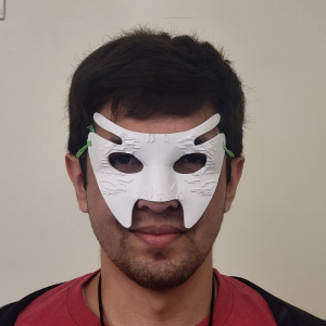 White 3D printed mask