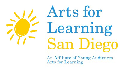 Yellow Sunburst logo of Arts for Learning San Diego