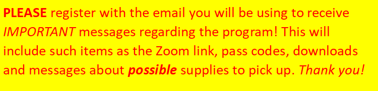Please use an email you check frequently in order to receive important updates about the course. 