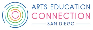 Arts Education Connection San Diego: White and Pink and Blue Block Letters 
