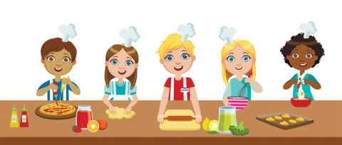 Children cooking