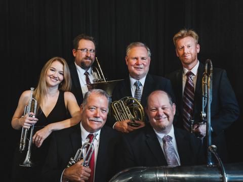 Westwind Brass musicians with their instruments