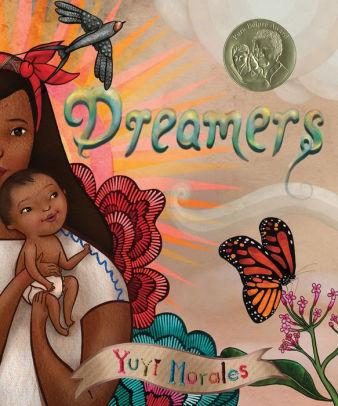 Picture Book, Dreamers by Yuyi Morales: picture of mother holding child surrounded by clouds.
