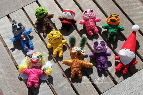 variety of string dolls