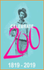 Whitman image on light blue background overlaid with "200" in red