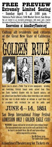 Old fashioned poster bill for THE GOLDEN RULE