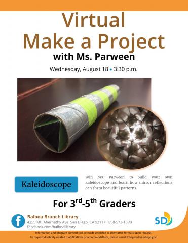 Program flyer with image of a kaleidoscope