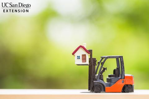 tiny house on a tiny forklift