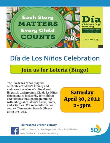 Dia De Los Ninos banner, description of event