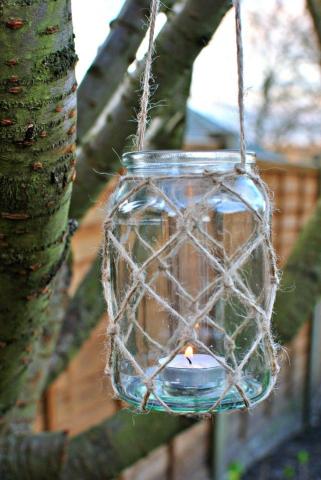 macrame mason jar