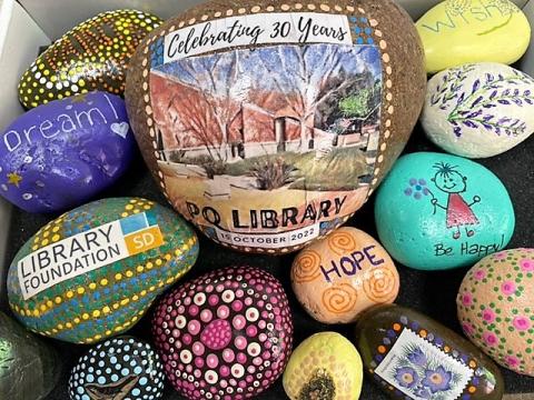 Assorted painted rocks