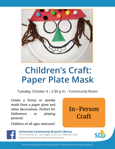 Paper Plate Mask Children's Craft