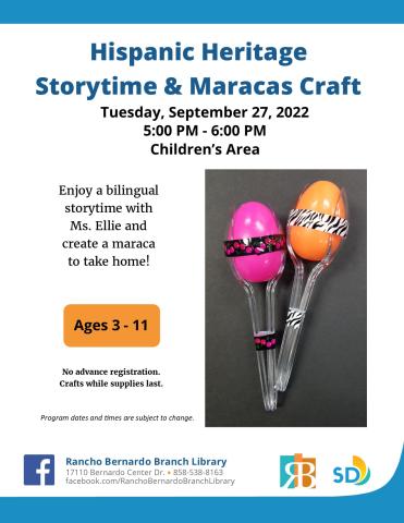 Hispanic Heritage Storytime and Maracas Craft